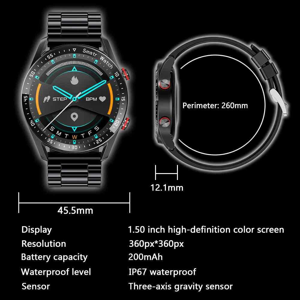 Orologio intelligente 2025 nuova chiamata Bluetooth Smartwatch Men 360*360 HD Display cardiofrequenzimetro Fitness Tracker ECG PPG Business smartwatch per Huawei